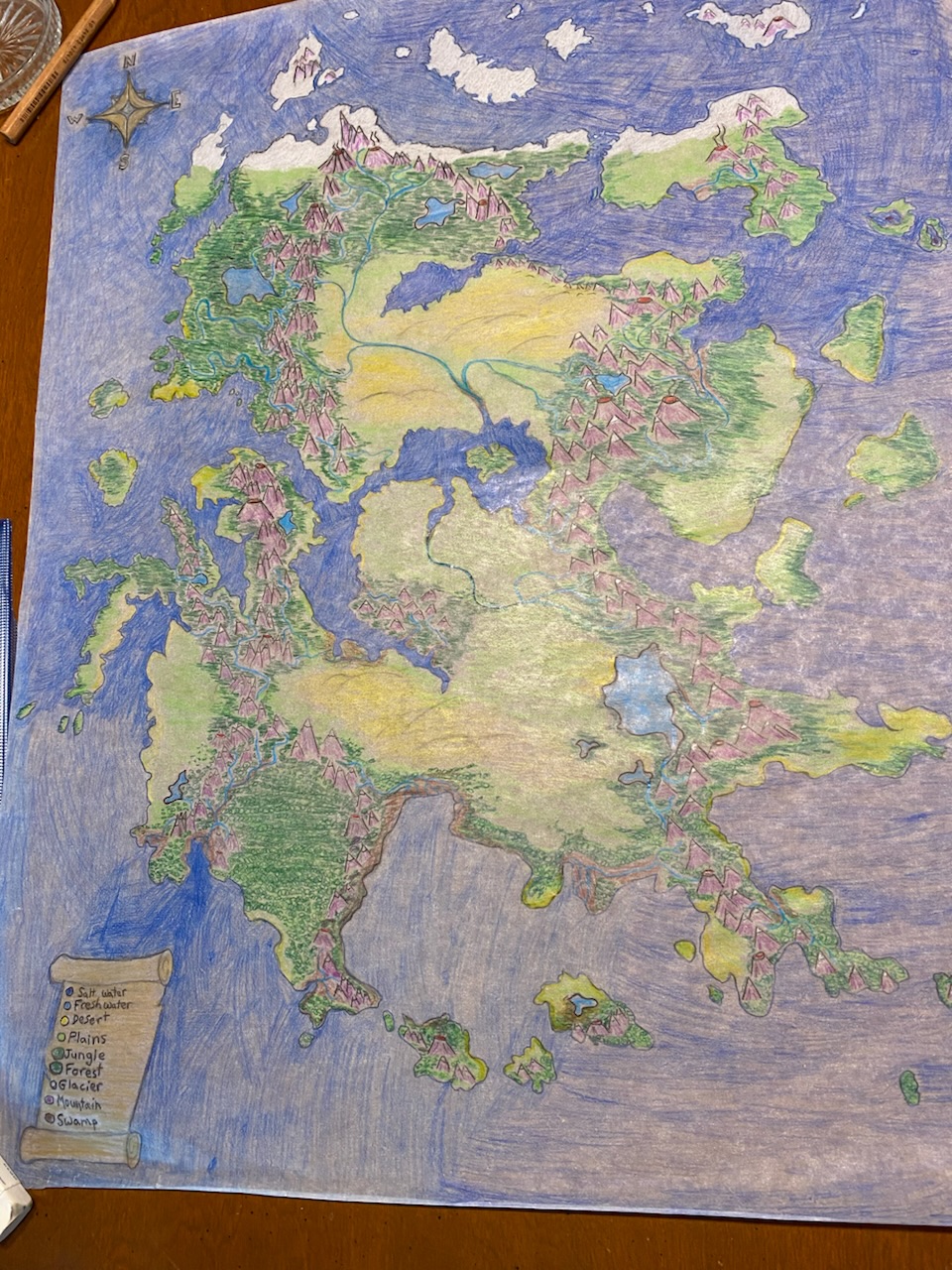 Hand-drawn world map
